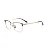 Sh0078 Tamaño Grande Marco Cuadrado Retro de Titanio Puro para Cejas Marco para Gafas de Negocios Casual de Tamaño Grande que Adelgaza la Cara