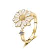 Moda europeia e americana moda anel de flor rotativo feminino abertura ajustável margarida ansiedade anel fábrica vendas diretas