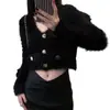 Suéter pequeño JustQin, súper elegante, cárdigan corto, top de imitación de piel de visón para otoño e invierno, blanco
