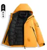 Forro de plumón de algodón Chaqueta Exterior Tres en Uno Ropa de Abrigo para Mujer Traje de Montañismo para Hombre Cortavientos Impermeable con Capucha 26 Nuevo Estilo