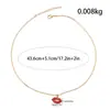 Collar Colgante Labio Rojo de Moda Cdd con Diseño de Diamante Completo, Cadena para Clavícula Sexy Personalizada, Estilo Lujoso y Sencillo, Directo de la Fábrica Fuente