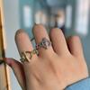 Anillo geométrico con incrustaciones de diamantes de comercio exterior de moda para mujer, diseño de hip-hop, anillo para el dedo índice de celebridades de Internet, accesorios de moda que combinan con todo.