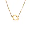 Anillo de Doble Hebilla de Venta Caliente Europea y Americana Collar de 26 Letras Mayúsculas A-Z Colgante de Letra Lisa Accesorios Fabricante de Origen