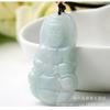 Pingente Pixiu de Jade Natural Grau A, Pingente de Dragão Buda Guanyin Cor Feijão Birmanês, Estilo Pingente de Jade, Peça Única Atacado Jade Ware