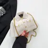 Bolso Creativo de Diseño de Nicho Estilo Coreano para Mujer 2025 Nuevo Bolso Cruzado con Cadena Bolso Sencillo Distintivo con Patrón de Lichi