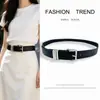 Cinturón Retro de Nicho para Mujer Nuevo Cinturón de Cuero Casual Versátil Sencillo para Combinar con Jeans Estilo de Gama Alta Negro En Stock
