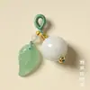 Piedra Natural Tallada Flor Hojas Espiga Pequeña Diy Hecho a Mano Pequeños Accesorios Deslizantes Anillo de Tracción Pulsera Colgante Productos Semi-acabados