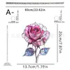 Día de San Valentín Conejito Blanco Durmiendo entre Rosas Adorno Colgante para Puerta y Ventana de Jardín Acrílico 2D Decoración Festiva
