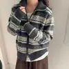Cardigan de punto de lana pura, de cuello alto, con diseño de doble cremallera, moderno, rejuvenecedor, para mujer, engrosado para otoño e invierno, versátil y adelgazante, estilo coreano.
