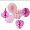 Conjunto de decoração de festa de aniversário de casamento Amazon AliExpress Flor de papel colmeia Bola de flor de papel Lâmpada de papel
