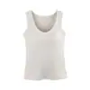 Camisola de Verano y Primavera para Mujer con Almohadillas, Diseño Integrado, Adelgazante, Adecuada para Usar por Dentro o por Fuera