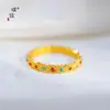 El Mismo Estilo que el Anillo Trenzado de Moneda Flor de Cuatro Hojas Hueca Rojo y Azul Chapado en Oro de la Tienda Gold de Puzuo, Anillo para el Dedo Índice, Lujo Ligero Vintage