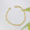 Pulseira Estrelada Flor de Céu Estrelado Banhada a Ouro 18K Mais Vendida Transfronteiriça, Corrente Ondulada em Relevo, Pulseira Simples e Versátil para Mulheres