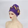 Nuevo Sombrero Transfronterizo con Diseño Espacial, Pedrería Dorada, Sombrero con Pañuelo Trenzado, Sombrero para el Cabello Étnico Africano, Sombrero Turbante
