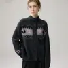 Cárdigan de Cachemira Estilo Otoño/Invierno 2026 Cuello Semi Alto para Mujer Base Jacquard Estilo Dulce Lazo Ropa de Abrigo Cálida