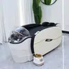 Cama de Masaje Eléctrico para Champú Transfronteriza, Cama de Masaje Multifuncional Totalmente Automática, Cama de Terapia para la Cabeza para Salón de Peluquería, Fumigación Temperatura Constante Circulación de Agua