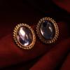 Pendientes estilo palacio retro vintage, exquisitos pendientes geométricos de lujo a juego con colores claros y gemas incrustadas, pendientes chapados en oro.
