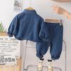 Fabricante de Chaqueta de Mezclilla Handsome para Niños Venta al por Mayor 2024 Primavera y Otoño Nuevo Traje Casual Coreano para Niños y Niñas