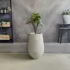 Maceta de Cemento con Forma Ovalada Alta Estilo Nórdico Maceta de Piso Maceta Grande Creativa Simple para Jardín Interior Planta Verde