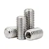 Acero Inoxidable 201 Tornillo de Máquina de Punta Plana Juego de Tornillos Prisioneros Tornillo de Fijación Hexagonal Interior Cabeza de Tornillo de Máquina Tornillo de Fijación sin Cabeza Tope M4-M8