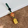 Cordón Dorado Arena Estilo Chino para Teléfono Móvil Cadena Metálica Delicada Colgante Pequeño Colgante de Llavero de Coche Antiguo para Hombres y Mujeres