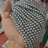 Perlas de imitación Swarovski de color gris plateado frío, cuentas redondas sueltas con agujeros rectos, perlas de concha, accesorios para joyería DIY, ventas directas de fábrica