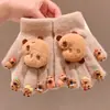 Luvas de Inverno Kapibala Kidsren Quentes para Meninos e Meninas Luvas de Dedo Anti-Congelamento e à Prova de Frio Acolchoadas com Lã Luvas Grossas de Cinco Dedos