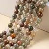 Jingde Jewelry Contas de cristal de cabelo dourado espalhadas Citrino Acessórios de joias faça você mesmo Contas de pulseira Contas de cristal de cabelo dourado Contas redondas Produtos semiacabados