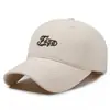 Chapéu de Beisebol Bordado com Letras Simples Novo para Primavera e Outono Moda Masculina Versátil Aba Curva Boné Bico de Pato Chapéu de Sol Feminino para Exterior
