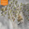 Tomoni&Não Perca os Adesivos de Arte para Unhas Metálicas, Adesivos de Unhas Populares de Estilo Exquisito, Material de Joia de Lírio Dourado de Alta Qualidade