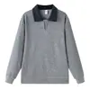 Sudadera para hombre de estilo americano, peso pesado, con bloques de color, cuello de gaviota, nueva para otoño/invierno, corte holgado, capa interior cálida, manga larga