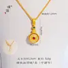 Colar com Pingente Esmaltado Rotativo Banhado a Ouro com Designs Auspiciosos, Corrente Clavicular de Contas da Fortuna Estilo Chinês Novo
