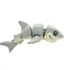 Artesanato de Tubarão Dentuço Impresso em 3D Transfronteiriço, Enfeites, Presentes, Miniaturas Criativas da Moda, Brinquedos de Animais com Articulações Móveis