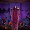 Decoración de Halloween transfronteriza: Accesorios de arreglo de escena de fantasma colgante de calavera vestida de rojo, decoraciones colgantes de fantasma de terror, fantasma colgante de calavera