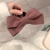 Corea del Sur Nicho Material Lanoso Retro Doble Capa Color Sólido Lazo Pinza Tiburón Elegante Elegante Pinza de Agarre Horquilla Accesorios para el Cabello para Mujeres