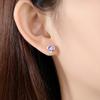 Pendientes pequeños de plata de ley s925 con forma de corazón rojo, elegantes, estilo coreano, sencillos y pequeños, con diseño de hada blanca y roja.