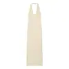 Vestido Largo Ajustado Sexy de Encaje con Cuello Halter de Color Sólido, Nuevo Estilo Europeo y Americano, Comercio Exterior Transfronterizo Primavera/Verano
