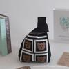 Bolso de Mano para Mujer del Festival del Bote del Dragón Panda, Bolso Cubo Tejido, Estilo Coreano y Japonés Versátil, Bolso Tote Casual, Bolsa para el Almuerzo, Lindo y Divertido
