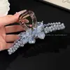 Novo Grampo de Cabelo Azul de Cristal de Alto Padrão, Feito à Mão com Fio, para Mulheres, Pente Completo Moderno para a Parte de Trás da Cabeça