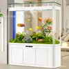Acuario de Filtro Inferior de Una Pieza Modelo Nuevo 2026 para Sala de Estar, Tamaño Mediano a Grande, Acuario Ecológico para Peces Dorados sin Cambio de Agua, Acuario de Pared