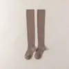 Meias Longas Color Block Acima do Joelho, Meias Simples e Versáteis para Panturrilha, Elásticas e Modeladoras, Meias Acima do Joelho para Outono e Inverno, Macias