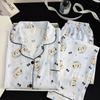 Fábrica de Origem Nova Primavera e Outono Popular Algodão Nuvem Fino Doce Pijama Calça de Manga Longa Roupa de Casa Traje de Duas Peças