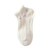 Calcetines Blancos de Verano para Mujer con Relieve de Encaje 3D, Estilo Coreano, Calcetines Cortos Versátiles para Estudiantes, Calcetines Cortos Tipo Barco para Niñas, Estilo de Verano