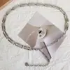 Corrente de Cintura de Luxo Feminina Corrente de Metal Estilo Ins com Cinto para Vestido Cintura Apertada Cintura Fina Moda Versátil Tendência