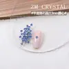 ZM Zirconia Nuevo Cristal Azul Súper Brillante de Fondo Plano para Uñas, Pedrería Azul de Forma Irregular, Mini Corazones Decoraciones para Uñas