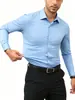 Camisas masculinas de tamanho europeu transfronteiriças Amazon AliExpress Camisas masculinas microelásticas Camisas finas para trabalho e dia a dia