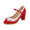 2021 novos sapatos de salto alto transfronteiriços de comércio exterior com laço tamanho grande 40-48 sapatos de combinação de cores sapatos femininos