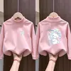 Camiseta Térmica de Felpa Cepillada para Niñas Otoño Invierno Elegante Camiseta de Manga Larga Infantil Ropa Interior Casual para Niñas Top de Cuello Medio Alto