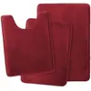 Alfombrilla de baño Amazon transfronteriza, alfombrilla absorbente de color liso simple, alfombra de baño de vellón de coral, tres piezas, resistente a las manchas