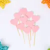 Bandeira de Bolo de Amor de Aniversário Pacote com 10 Unidades Suprimentos de Confeitaria Bandeira de Amor Decoração Fileira de Festa Decoração de Amor
